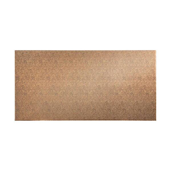 Fasade 96 in. x 48 in. Hammered Decorative Wall Panel in Cracked Copper