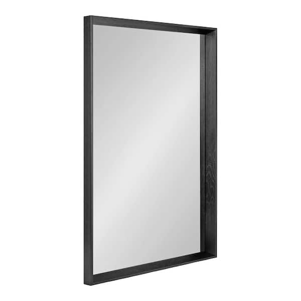 Kate and Laurel Quato 24.00 in. W x 36.00 in. H Black Rectangle Transitional Framed Decorative Wall Mirror