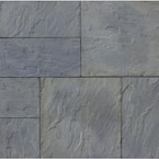 Patio-on-a-Pallet 12in. x 24in. and 24in. x 24in. Concrete Gray Variegated Basketweave Yorkstone Paver(18 Pcs/48 Sq Ft)