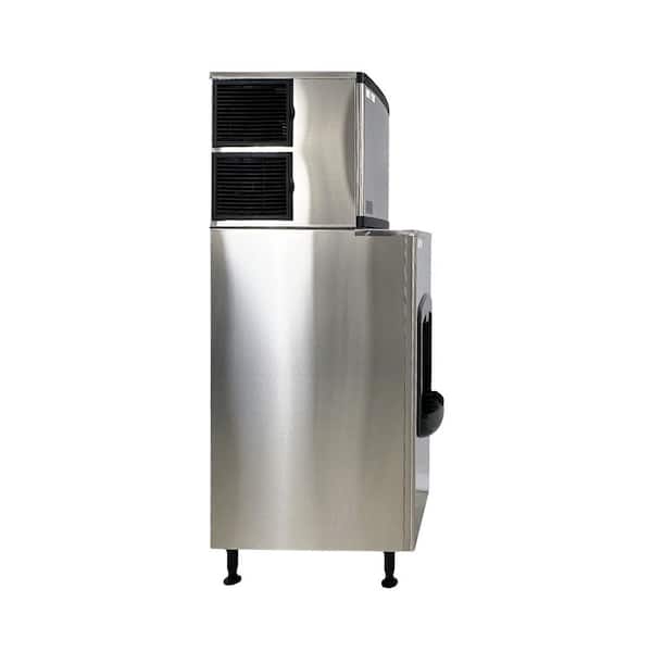 Cooler Depot 23 in. W 352 lbs. Freestanding Air Cooled Commercial Ice-Maker with Bin in Stainless Steel