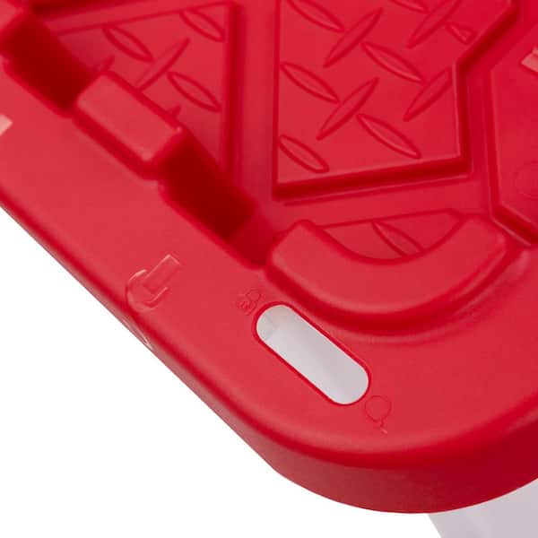 9 Gal. Tough Storage Tote in Clear with Red Lid