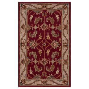 Heritage Red/Ivory 4 ft. x 6 ft. Border Area Rug