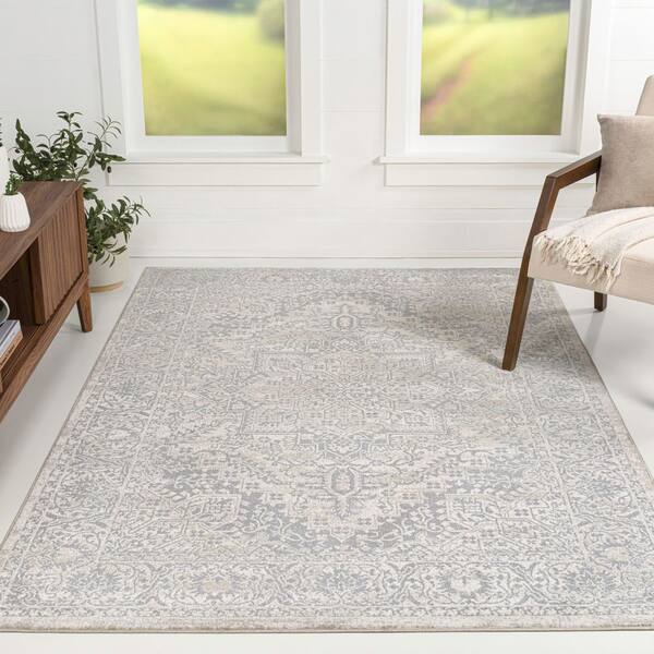 Modern 8 ft. x 10 ft. Persian Vintage Medallion CreamArea Rug