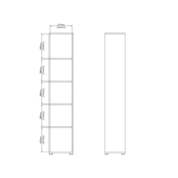 Tvilum Sign 80.59 in. Tall Jackson Hickory/White Engineered Wood
