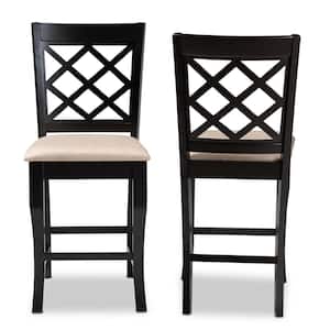 Alora 43 in. Sand and Espresso Counter Stool (Set of 2)