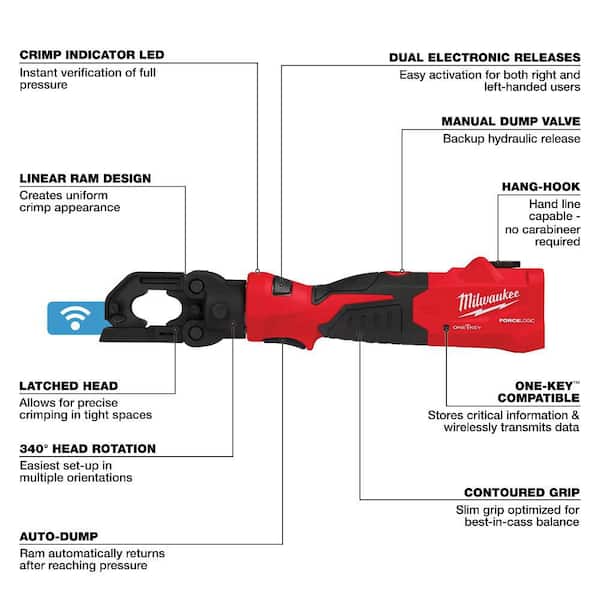 Milwaukee M18 18V Lithium-Ion Cordless FORCE LOGIC 6T Latched