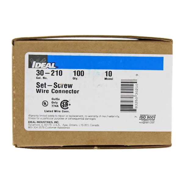 IDEAL 10 Set-Screw Wire Connector (100 per Box) 30-210 - The Home