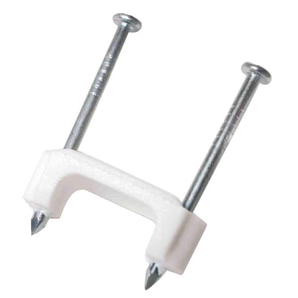 Gardner Bender 1/2 in. Plastic Staple, White (25-Pack)