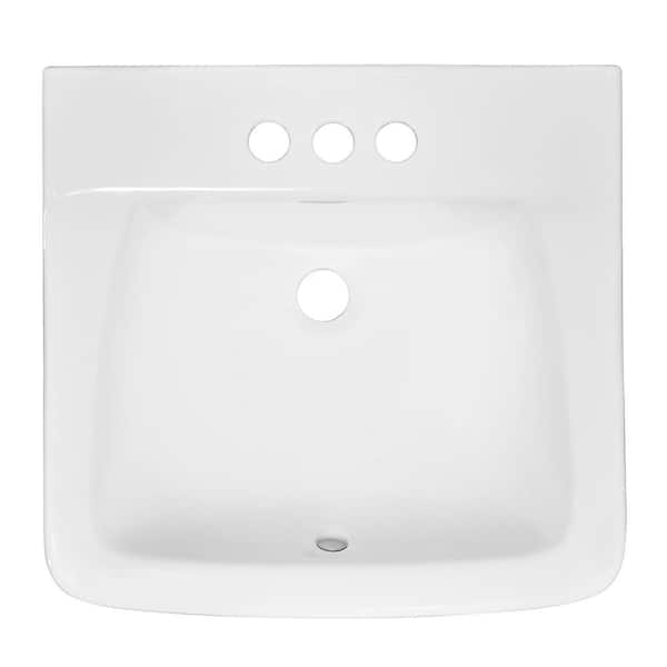 Glacier Bay - Aragon 19 in. Rectangular Vitreous China Bathroom Sink in White