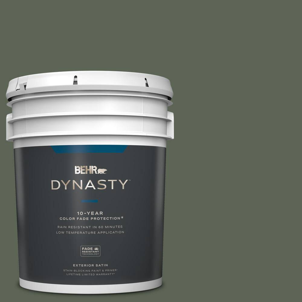 BEHR DYNASTY 5 gal. #T13-16 Pine Cone Pass Satin Enamel Exterior Stain ...