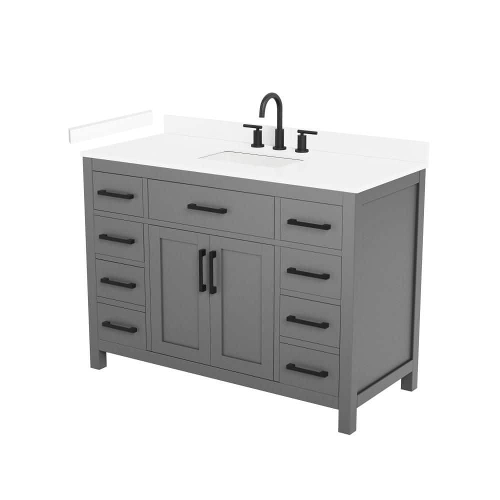 Beckett 48 in. Single Freestanding Dark Gray Bath Vanity with Top price history on PriceWatchPro