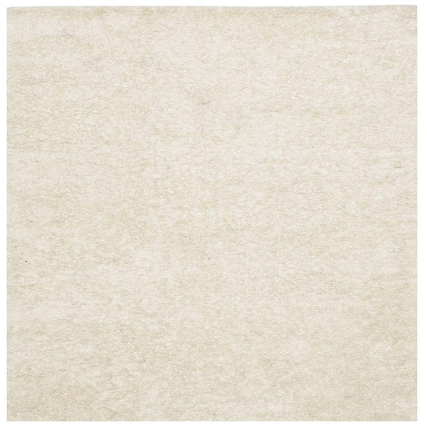 SAFAVIEH Malibu Shag White 5 ft. x 5 ft. Square Solid Area Rug