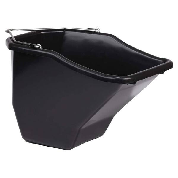 Little Giant 20 qt. Durable Plastic Flat Back Livestock Feed Bucket in Black (2-Pack)