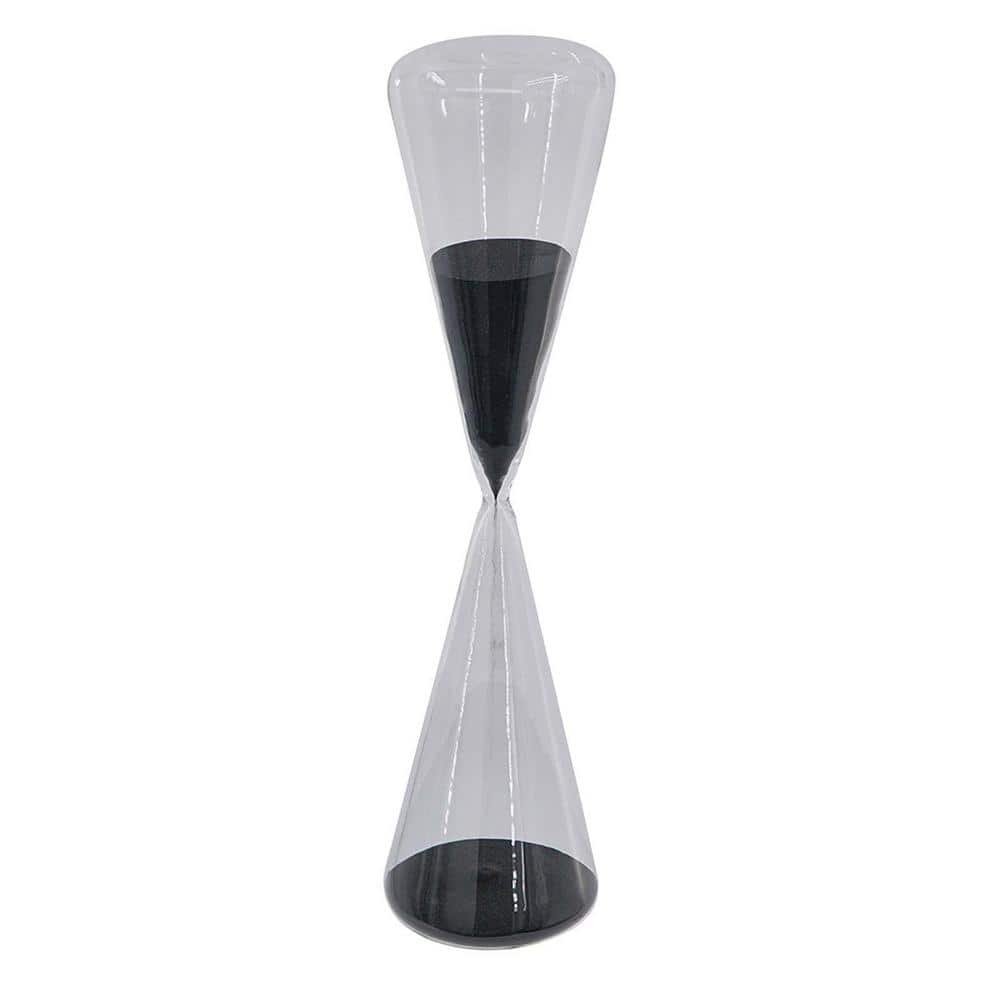 4.5 in. D x19. 5 in. H Black Triangular Hourglass Sand Timer 120 Minutes
