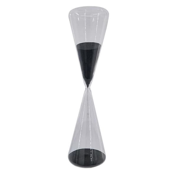 Unbranded 4.5 in. D x19. 5 in. H Black Triangular Hourglass Sand Timer 120 Minutes