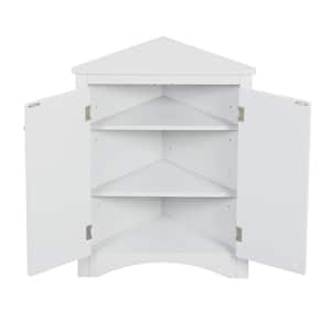 AMA 17.20 in. W x17.20 in. H x 31.50 in. D White Triangle Over-the-Toilet Storage Freestanding Bathroom Storage Cabinet