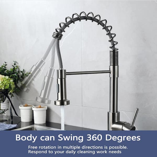 Pull-out Kitchen Faucet With Dual Spray Modes Swivel Tap - View #10