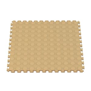 Multi-Purpose 18.3 in. x 18.3 in. Beige PVC Garage Flooring Tile with Raised Coin Pattern (6-Pieces)