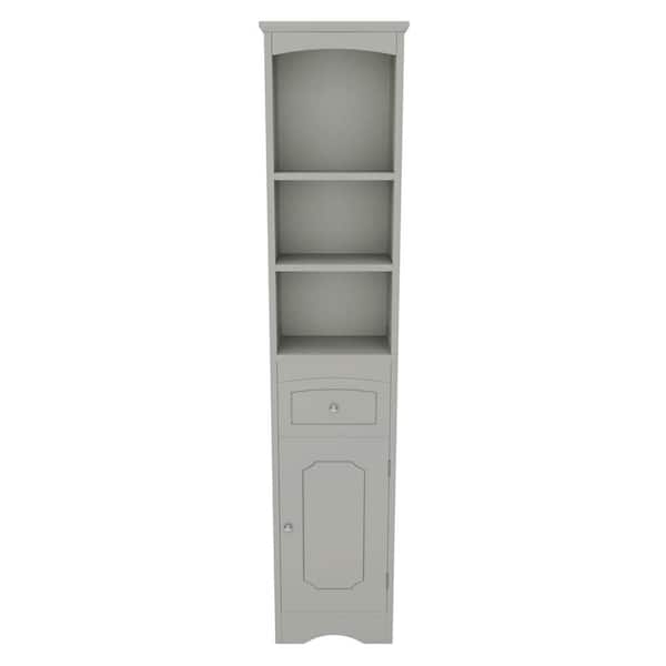 wetiny Grey China Cabinet with Doors