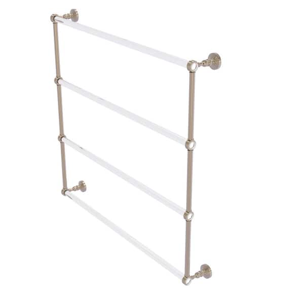 Pacific Grove Collection 36 in. Wall Mounted Towel Bar in Antique Pewter with Groovy Accents