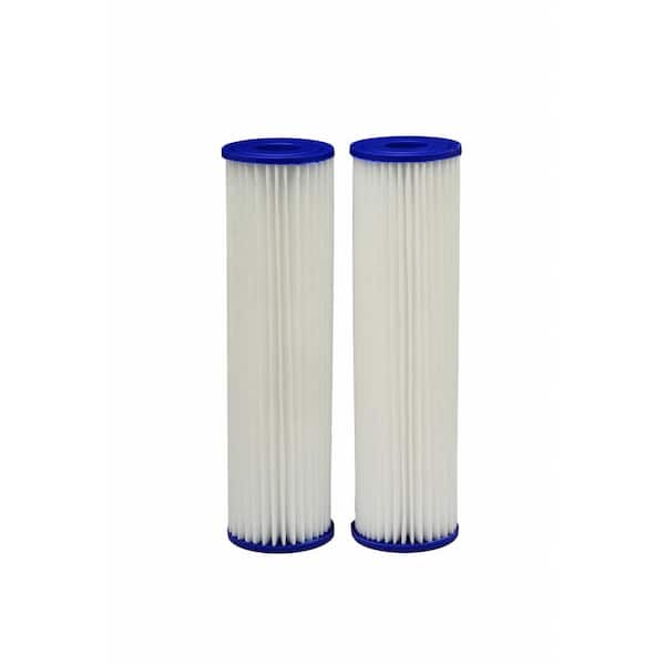 EcoPure Universal Fit Pleated Whole House Water Filter (2-Pack) - Fits Most Major Brand Systems