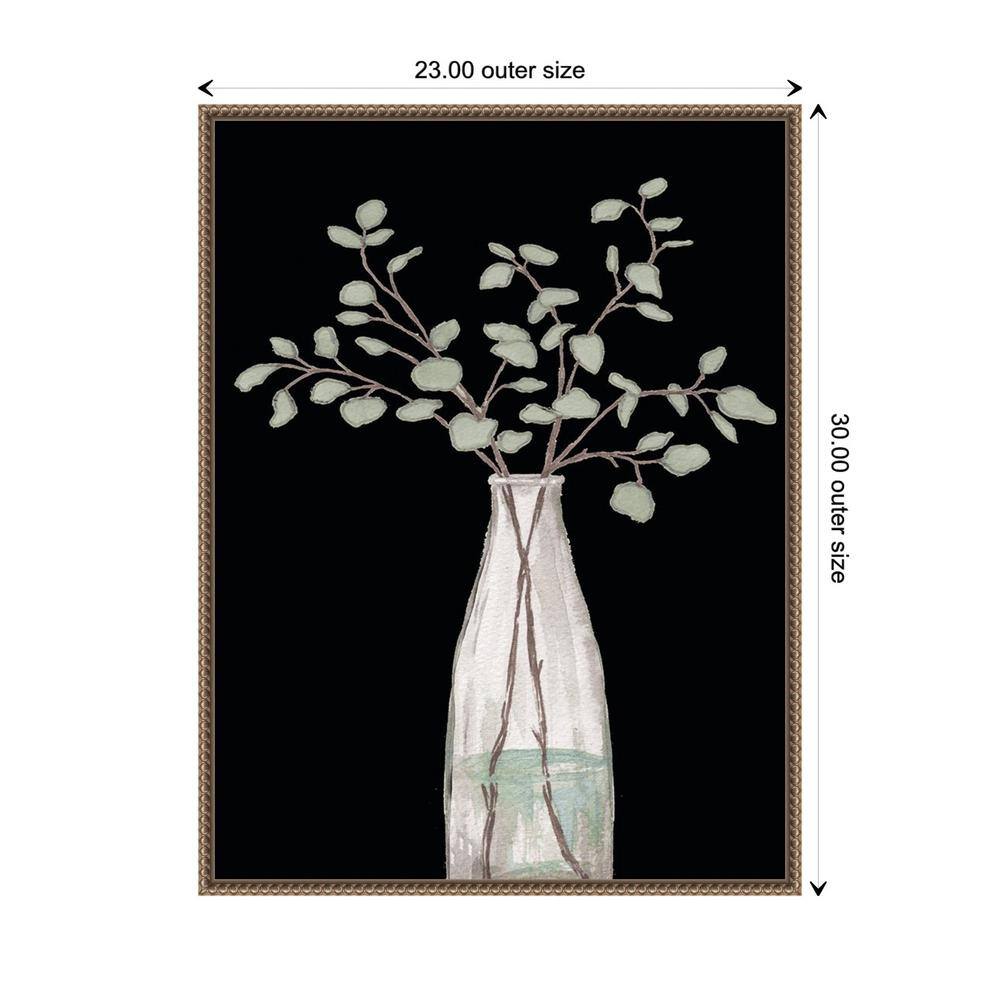 Botanic-Inspired Beaded Bronze Framed Canvas Wall Art