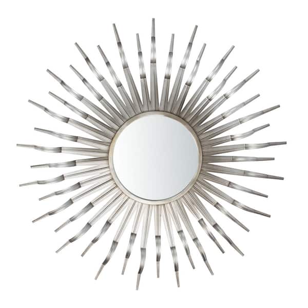 SAFAVIEH Naya Sunburst 35 in. X 35 in. Gunmetal Framed Mirror