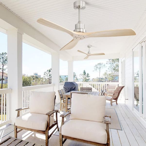 Sofucor 52 in. Indoor/Outdoor 6-Speed Ceiling Fan in Brushed