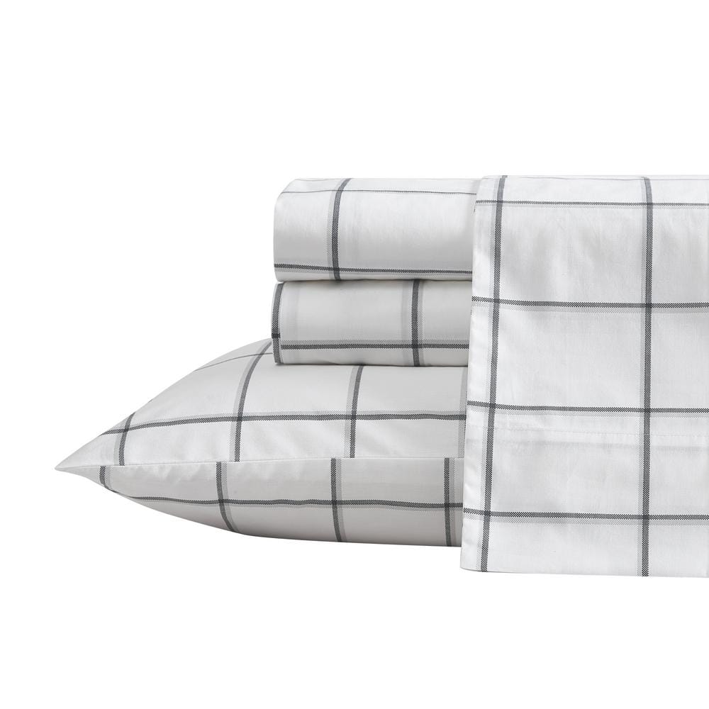 Nautica Plot 4-Piece Black Cotton King Sheet Set