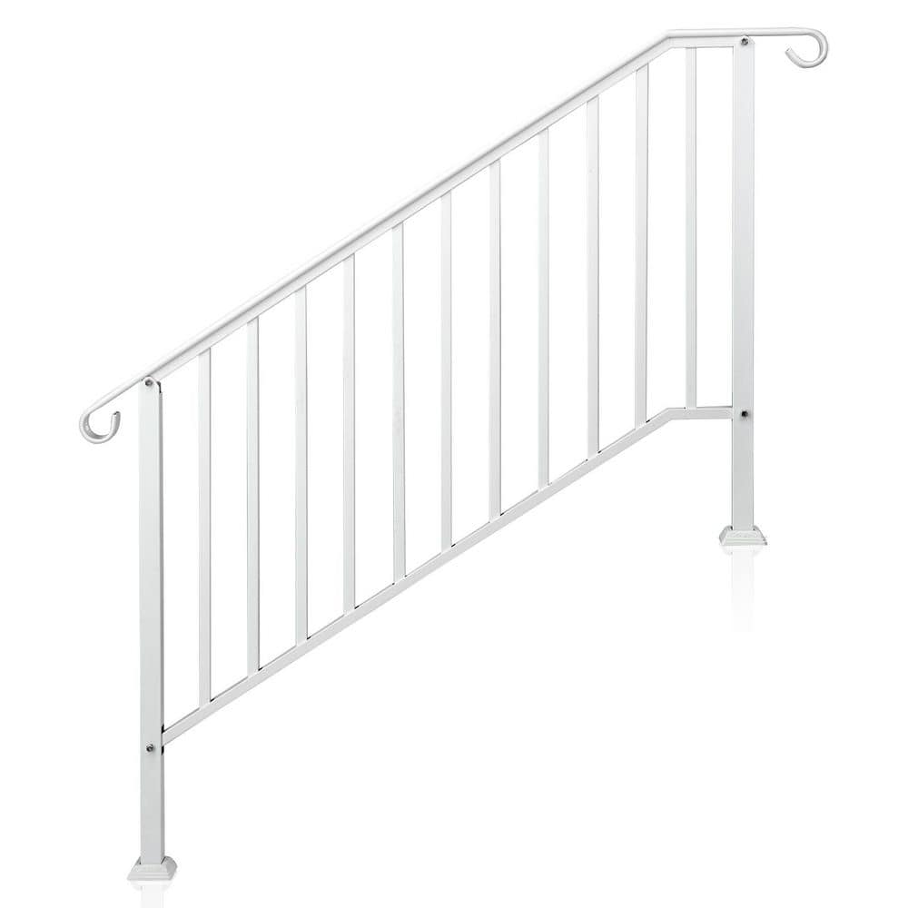 1-Pack Matte White Galvanized Iron 52.8 in. Outdoor 4 Level Handrail, Rustproof for Durability and Easy to Clean price history on PriceWatchPro