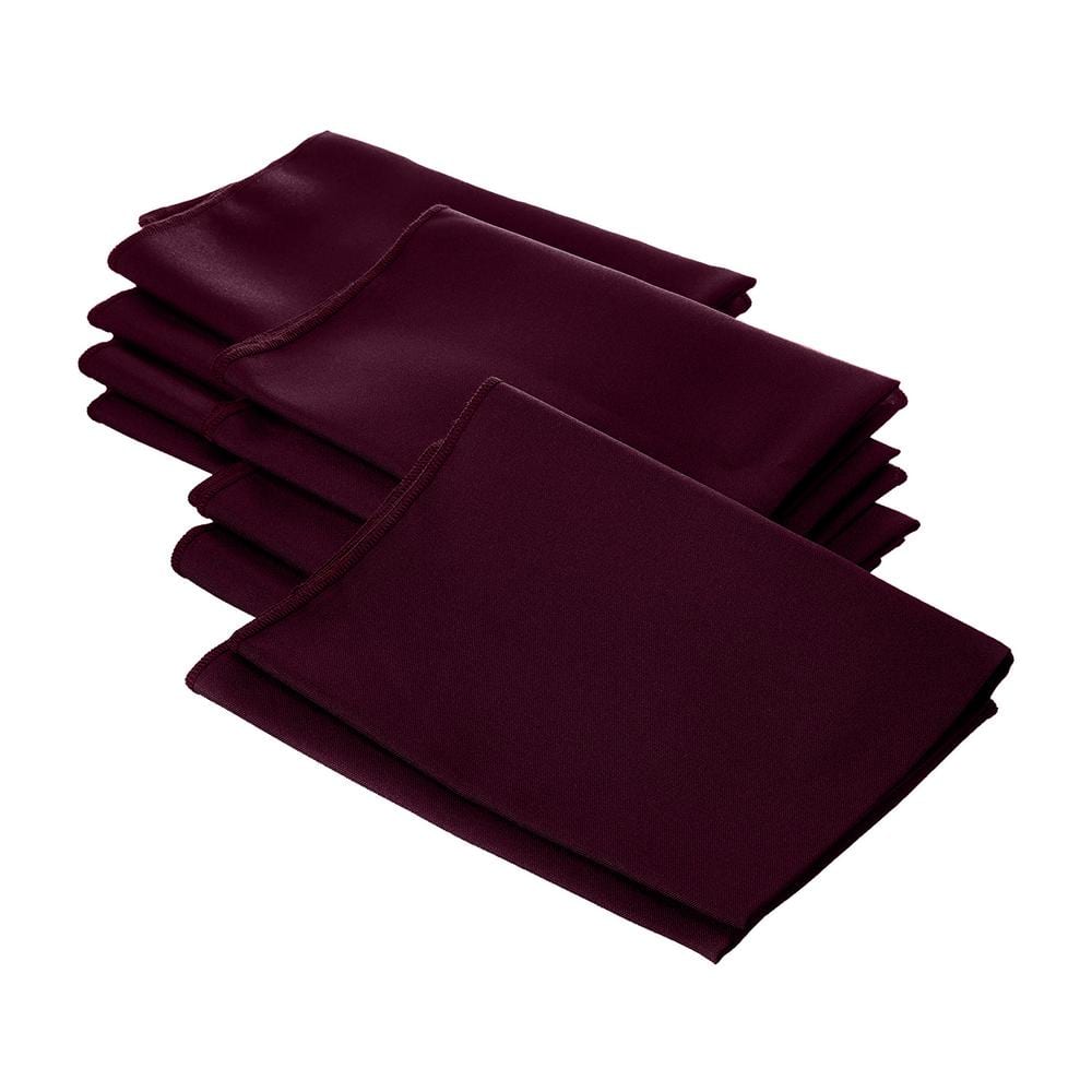 5 Pack | Burgundy Seamless Cloth Dinner Napkins, Wrinkle Resistant Linen |  17x17