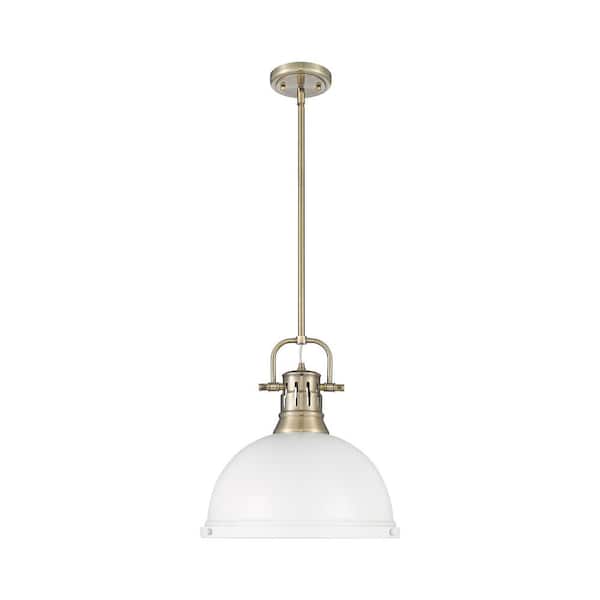 Golden Lighting Duncan Aged Brass Transitional Dome Pendant Light