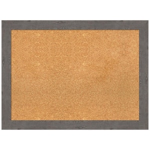 Rustic Plank Grey 31.38 in. x 23.38 in. Narrow Framed Corkboard Memo Board