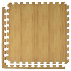 Wood Grain Reversible Light Wood/Tan 24 in. W x 24 in. L Foam Interlocking Floor Tile (58.12 sq. ft.) (Case of 15)