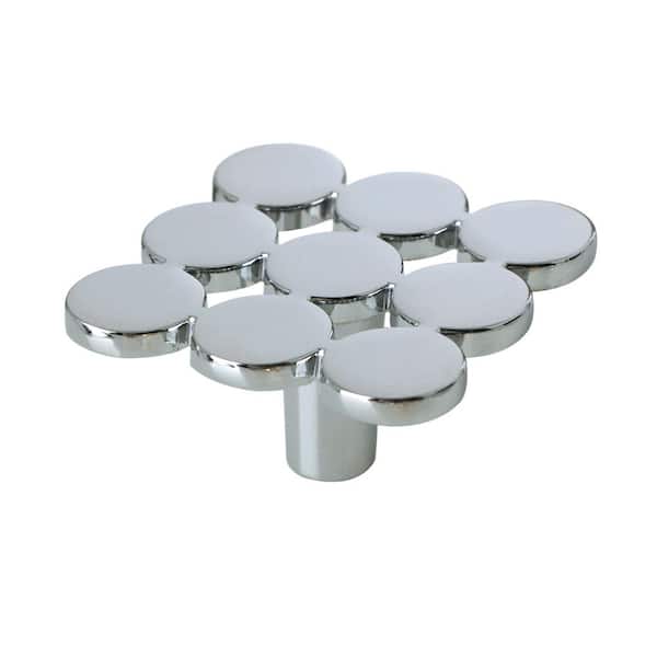 1-Pack Tempo Square 1.9 in. (47 mm) Modern Decorative Polished Chrome Cabinet Pull Knobs for Cabinets and Drawers
