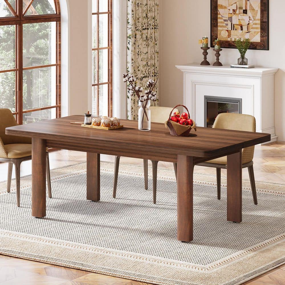 TRIBESIGNS WAY TO ORIGIN Halsey 63 in. Farmhouse Brown Wood 4 Legs
