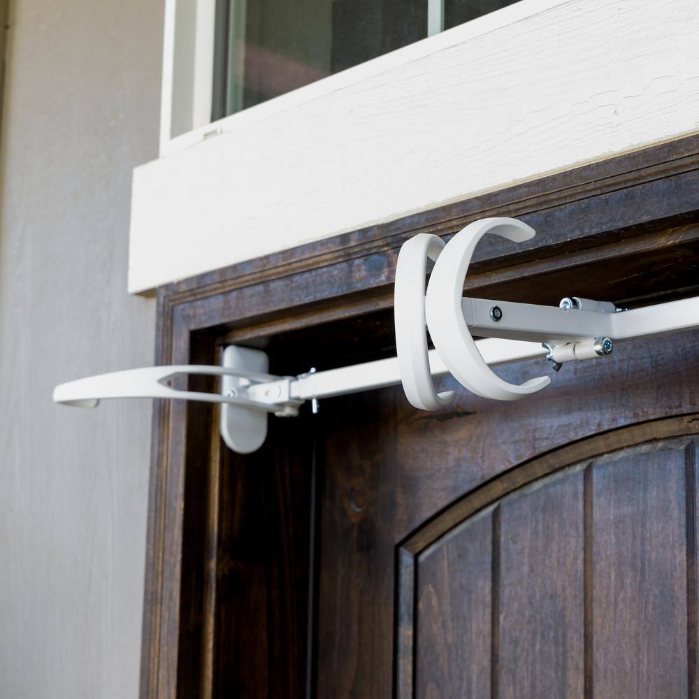 Adjustable White Metal Single Door Garland Hanger