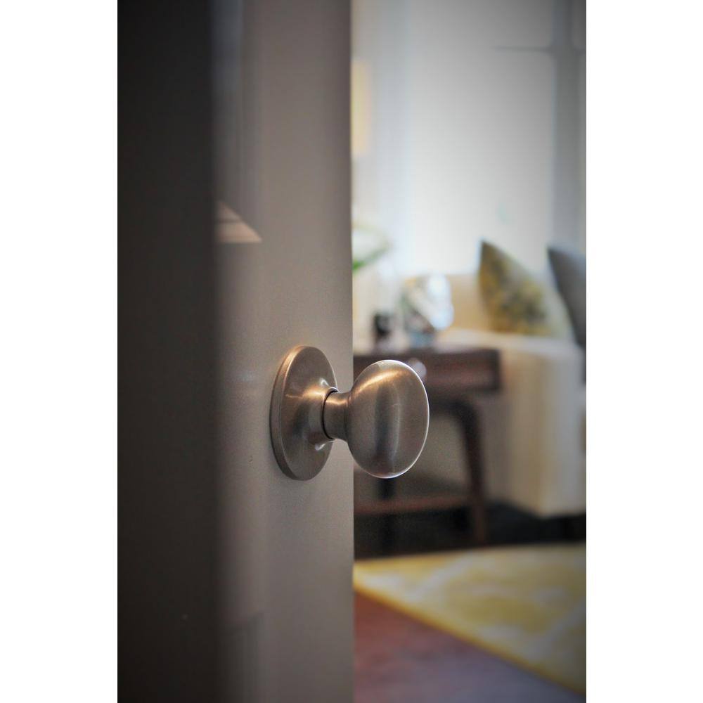 Saxon Satin Nickel Flat Ball Privacy Door Knob Set