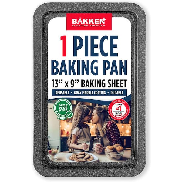 Nonstick Gray Coating, 13.18'' x 8.66'' Commercial Grade Carbon Steel Cookie Sheet, Gray