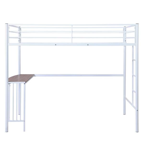 white loft bed frame