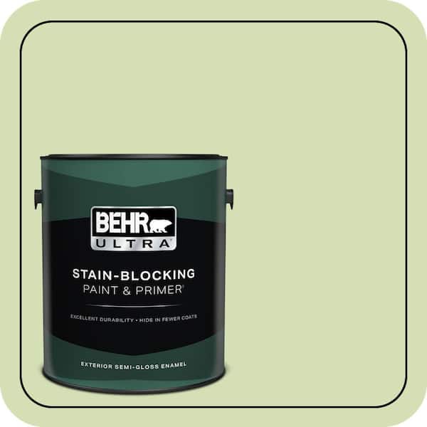 BEHR ULTRA 1 gal. #420C-3 Celery Bunch Semi-Gloss Enamel Exterior Paint & Primer