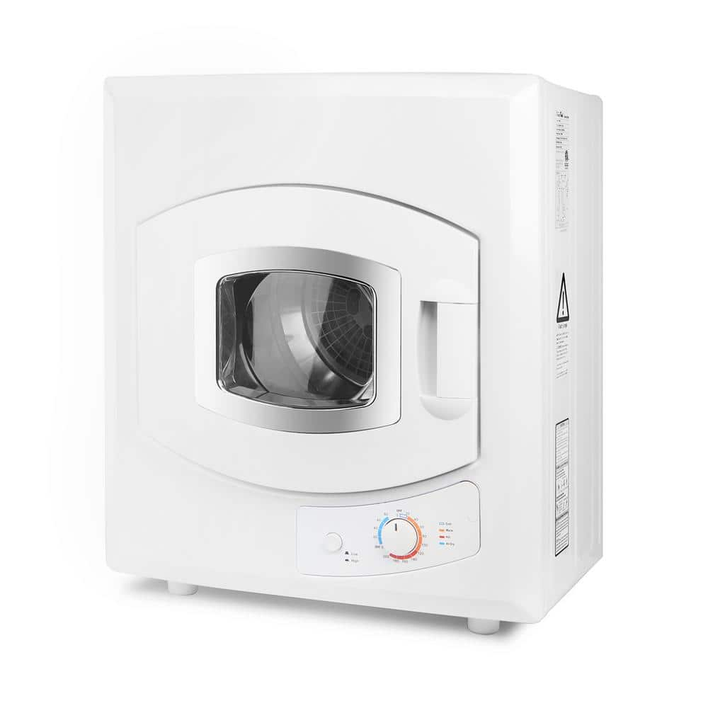 XtremepowerUS 2.6 cu. ft. Portable Stainless Steel Tumble Dryer with Automatic Drying Mode in White (8.8 lb. Capacity)