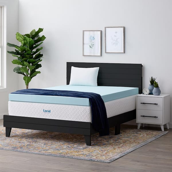 Lucid Comfort Collection 4 Inch Gel And, King Size Bed Firm Mattress Topper
