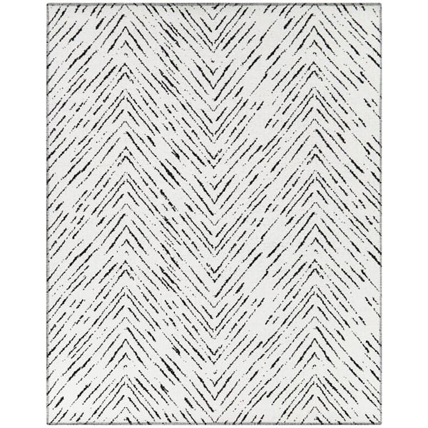 BALTA Felicia White 5 ft. x 7 ft. Chevron Area Rug