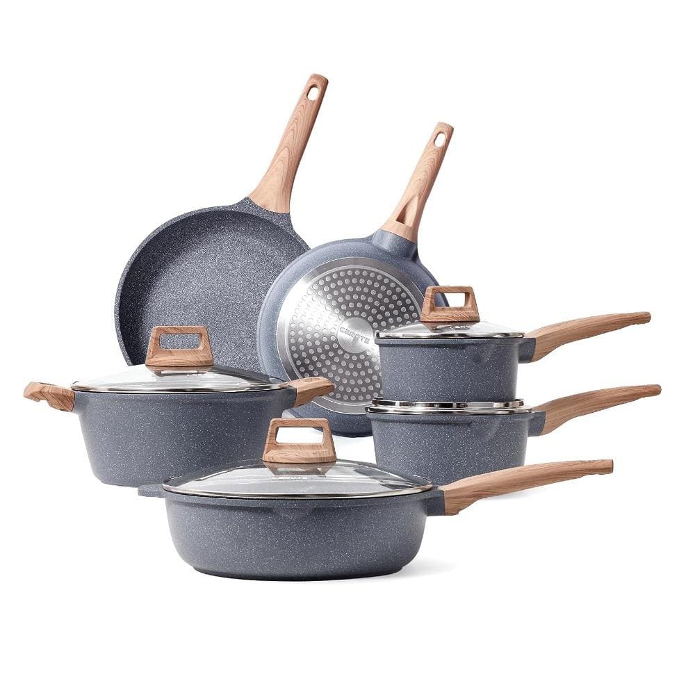 Aoibox 11-Piece Granite Multi-Color Induction Non-Stick Cookware Set with Detachable  Handles SNPH002IN447 - The Home Depot