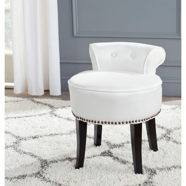 Safavieh Georgia White Poly Cotton, White Vanity Chair
