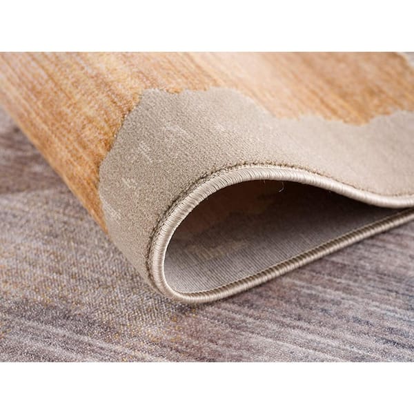 Amalfi Collection Modern Abstract Doormat Beige 2 ft. 3 in. x 6 ft. Area Rug Entrance Floor Mat (2 ft. x 6 ft.)