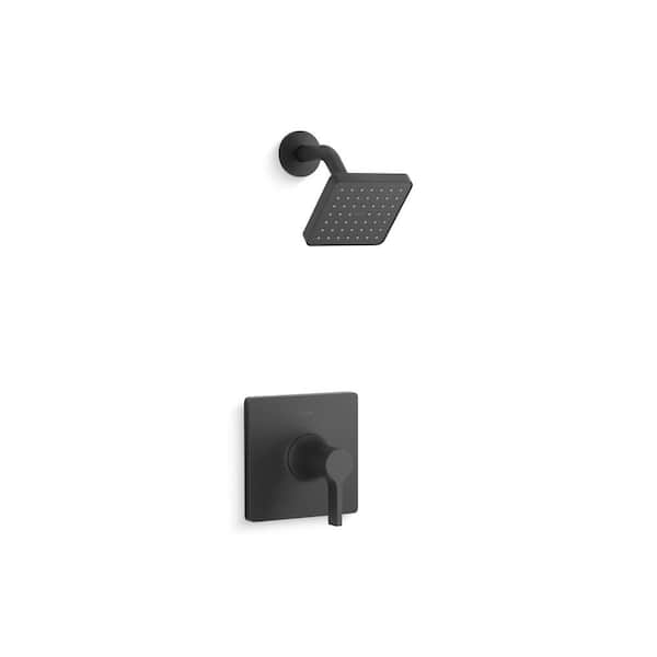 KOHLER Venza 1-Handle Shower Faucet Trim Kit in Matte Black (Valve Not Included)