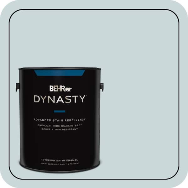 BEHR DYNASTY 1 gal. #PPU13-16 Offshore Mist One-Coat Hide Satin Enamel Interior Stain-Blocking Paint and Primer
