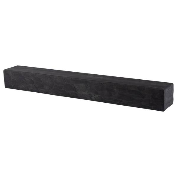 Dogberry Collections Rough Hewn 60 in. x 5.5 in. Midnight Black Mantel  m-hewn-6005-nght-none - The Home Depot